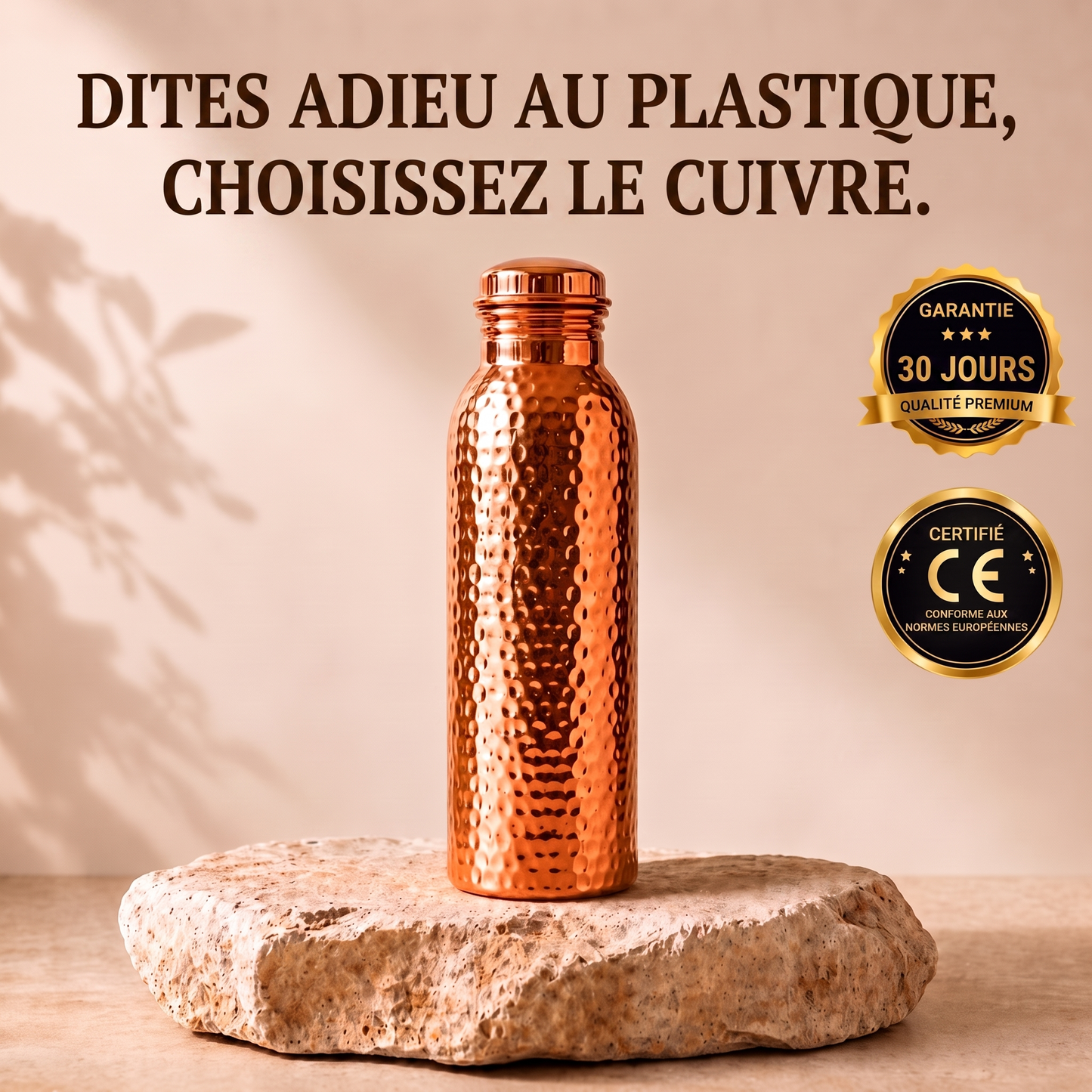 Bouteille en cuivre Niravir — L'eau qui se purifie toute seule