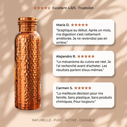 Bouteille en cuivre Niravir — L'eau qui se purifie toute seule
