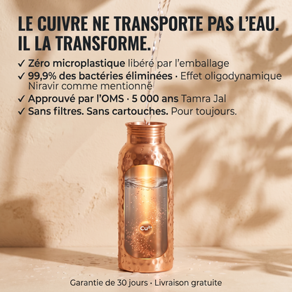 Bouteille en cuivre Niravir — L'eau qui se purifie toute seule